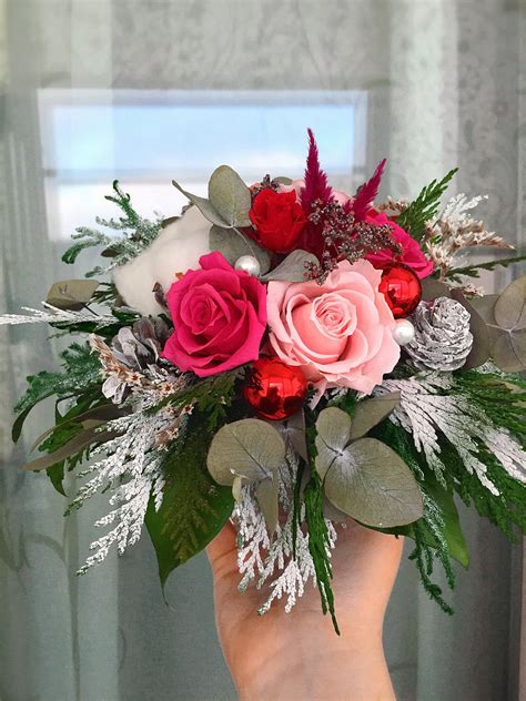 Зимний букет !!!🌹🎄 ️🎁с неувядающими, живыми цветами! Сохранит свой вид ...