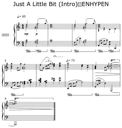 Just A Little Bit Intro ｜enhypen Sheet Music For Piano