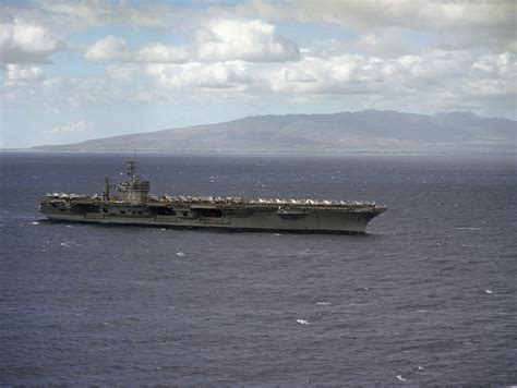 Aerial Starboard Side View Of The Nuclear Powered Aircraft Carrier Uss Carl Vinson Cvn 70