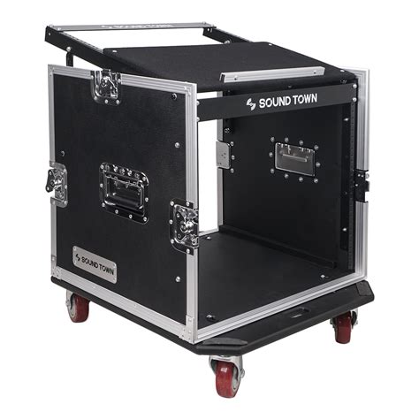 Sound Town 10U PA DJ Pro Audio Rack Road ATA Case With 11U Slant Mixer