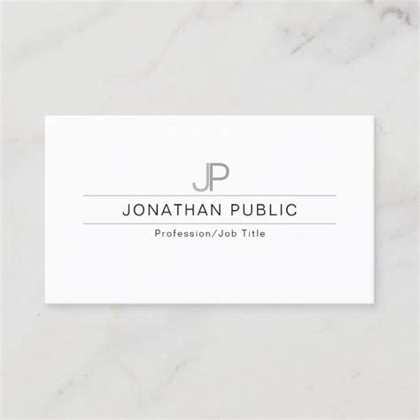 Elegant Modern Professional Monogram Simple Plain Business Card Zazzle