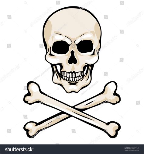 Vector Cartoon Pirate Skull Crossbones Stock Vector Royalty Free