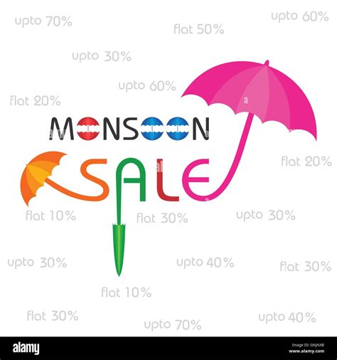 Big Monsoon Sale Banner For Different Discounts Stock Vector Stock