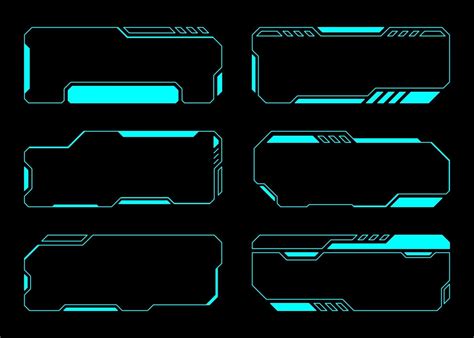 Abstract Frame Set Technology Future Interface Hud Vector Art