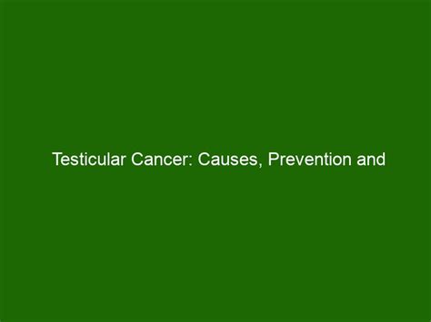 Testicular Cancer Causes Prevention And Treatment Options For Men