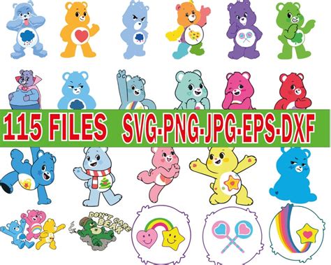 Care Bears Svg Bundle Care Bears Layered Svg Care Bears Cut File