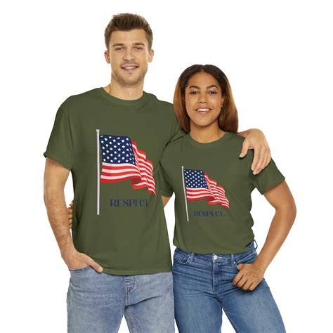 Respect American Flag Adult Unisex T Shirt Goodcharacterts