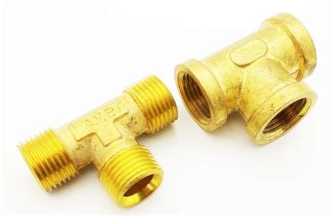 Brass Bsp Male Thread Equal 3 Way T Shape Tee Connectors Adaptor