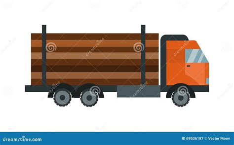 Timber Wood Truck Vector Illustration Isolated Stock Vector