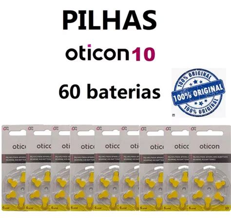 Pilha 10 Oticon Aparelho Audição 60 Baterias 10 Cart Novo