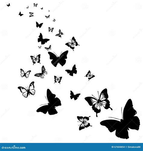 Siluetas De Mariposas Stock De Ilustración Ilustración De Forma 67604854