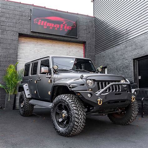 Jeep Wrangler Wrapped In Matte Deep Black Vinyl Vinyl Wrap 3M