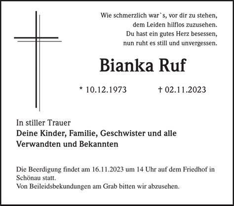 Bianka Ruf Traueranzeige Badische Zeitung