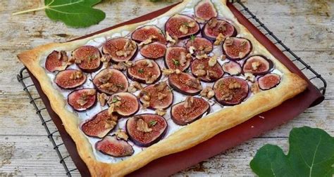 Honeyed Fig Goat S Cheese Tart With Walnuts Thyme Chocolate