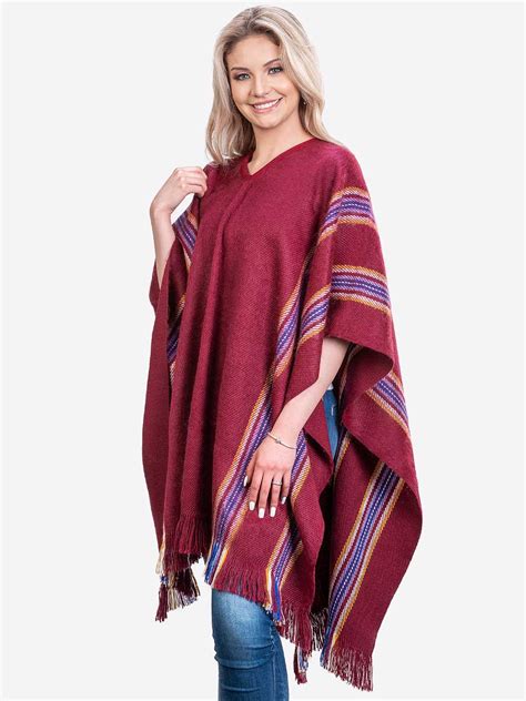 Inti Alpaca Women S Alpaca Poncho With V Neck Handmade Cape In