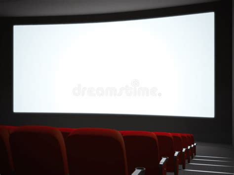 Cinema Screen With Red Curtains And Seats Stock Photo Image Of