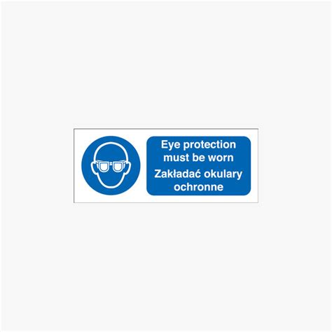 Eye Protection Must Be Worn Self Adhesive Signs 250 Mm X 100 Mm