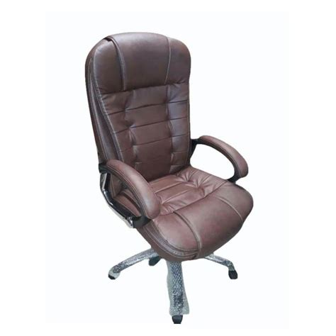 High Back Dark Brown Boss Leather Office Chair Fixed Arm At Rs 3800 In