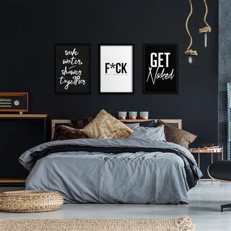 Naughty Poster Set Home Decor Bedroom Bedroom Interior Bedroom Design