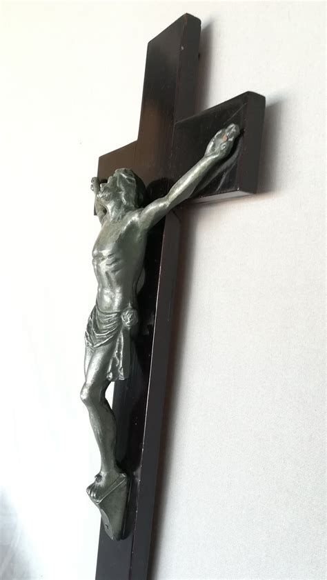 Cristo Crucificado Met Lico Cruz Lacada Negra