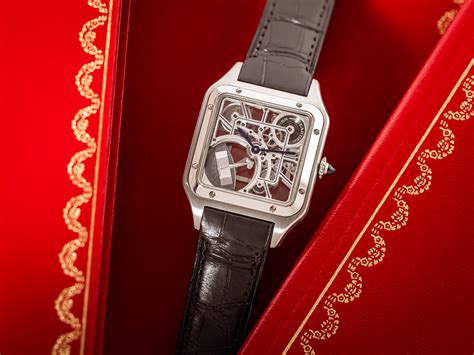 Cartier Santos Dumont Skeleton Ref Whsa Stainless Steel Skeleton