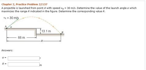 Solved A Projectile Is Launched From Point A With Speed V Chegg