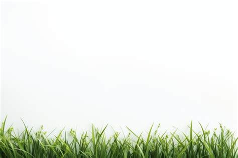 Premium AI Image | Grass border on light white background