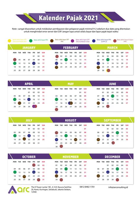 Kalender Pajak Andaka Rantara Consultindo