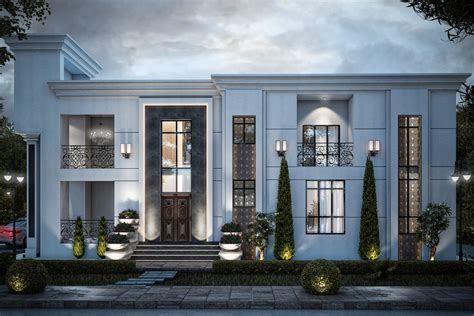 Luxurious Neoclassical Villa Exterior Design Project Evermotion