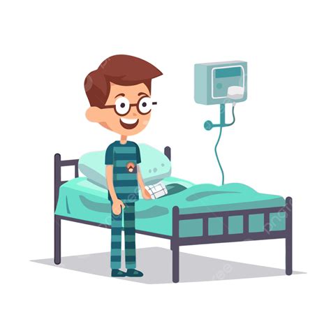 Patient Vector Sticker Clipart Hospital Visitor Standing By His Bed