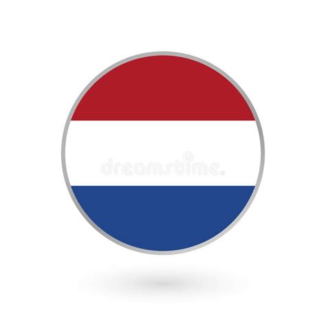 Flag Of Holland Round Icon Or Badge The Netherlands Circle Button