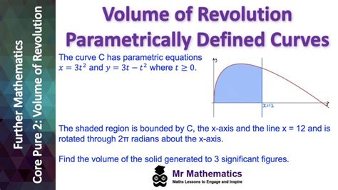 Volume Of Revolution Parametrically Defined Curves Mr