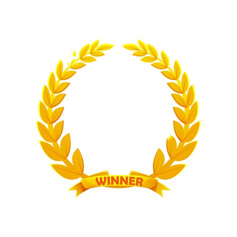 Golden Laurel Wreath Award Isolated Icon For Game Ui Assets 19026512 PNG