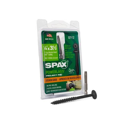 Spax 14 In X 3 12 In Exterior Washer Head Structural Wood Lag