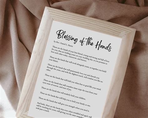 Blessing Of The Hands Wedding Vows Marriage Print Printable Wall Art