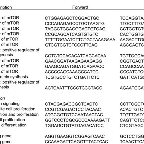 Primer Sequences 5 To 3 Used For Qrt Pcr Download Table