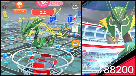 88200 Cp Mega Rayquaza Raid In Pokemon Go Youtube