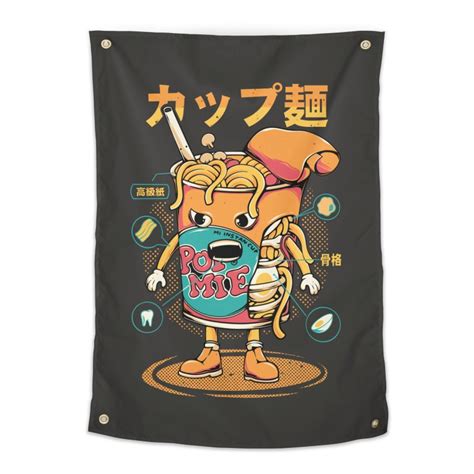 Anatomy Of Instant Noodles Cup Tapestry Footmarkstudios Artist Shop