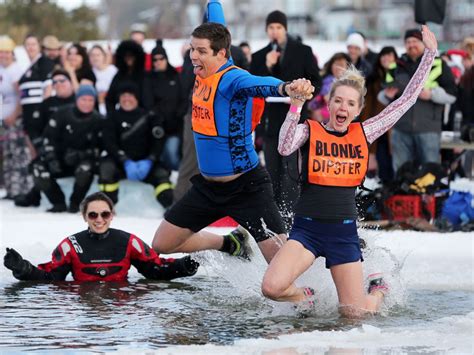 Over 100 Splash Into Frigid Mahogany Lake For 10th Annual Polar Dip