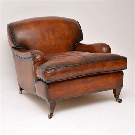 Antique Leather Howard Style Armchair Marylebone Antiques