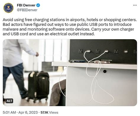 Fbi Warns Against Using Public Phone Charging Stations In Airports And