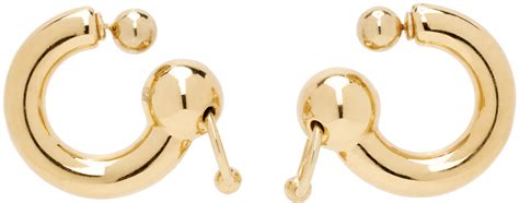 Gold Large Piercing Earrings By Jean Paul Gaultier On Sale