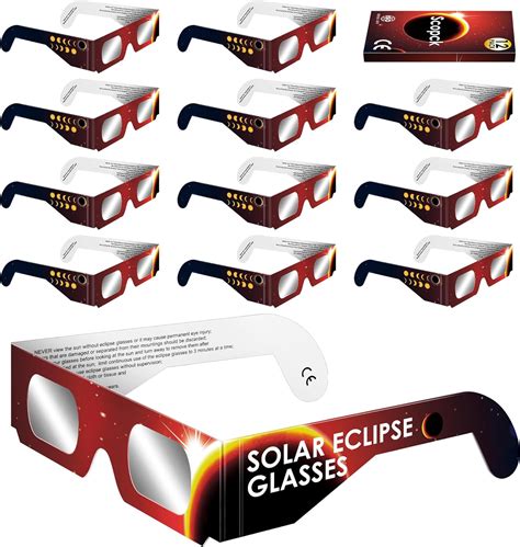 Scopck Gafas De Eclipse Solar Paquete De 12 Experimenta