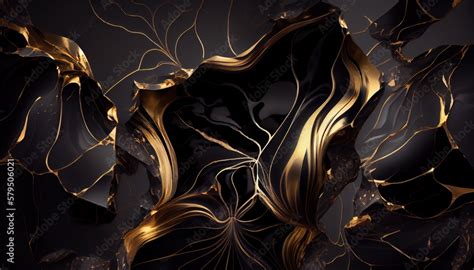 Background Mixed Black And Gold Colors Luxury Marble Texture Marble