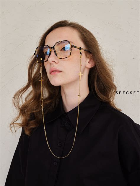 Gold Eyeglass Chain Gold Sunglasses Strap With Crosses From Stainless Steel Designer Eyewear