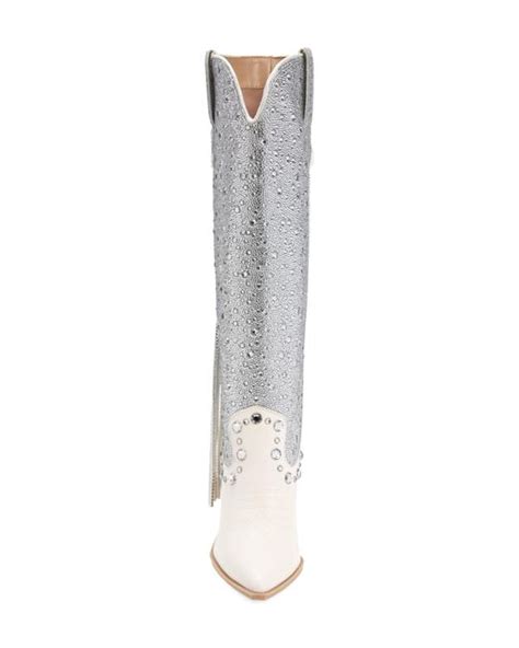 Steve Madden Lexy Embellished Western Boot In White Lyst