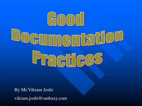 Presentation On Good Documentation Practices