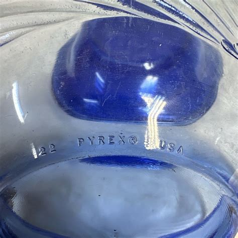 Vintage Set Of Pyrex Festiva Cobalt Blue Glass Swirl Soup Cereal Bowl