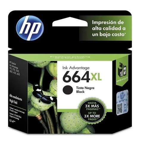 Cartucho Original HP F6V31AL 664 XL Negro De Alto Rendimiento Para