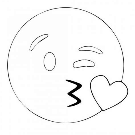 Emoji Coloring Pages Kiss Thoroughly Blogged Custom Image Library